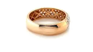 77 Stone Pave Diamond Half Eternity Ring 1.00ct G/SI 18k Rose Gold