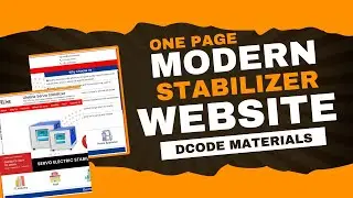 One Page Stabilizer Website using PHP | Modern Design + Responsive Layout | Dcode Materials