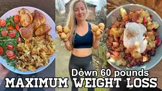 WHAT I EAT IN A DAY | Down 60 Pounds | Starch Solution Maximum Weight Loss