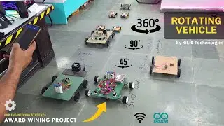 360 Degree Rotating Vehicle using Arduino | Zero Radius Turning | Four wheel Steering Car Project