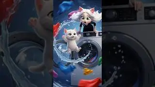 &ldquo;Cute Cat Mom Doing Laundry in Washing Machine! 🐾😂 | 3D Tiny Fun&rdquo;#catshorts #funnycats #catvideos