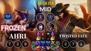 SUP Frozen Ahri vs Twisted Fate Mid - KR Patch 11.4