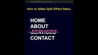 How To Make Split Effect Menu | #html #cssstyling