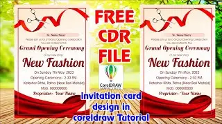 दुकान उद्घाटन समारोह निमंत्रण पत्र-invitation card design in coreldraw Tutorial || Ready to Print ||