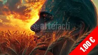 Double Exposure Profile &mdash; Wheat & Fire Sky | Artistic HD Stock Video (1080p)