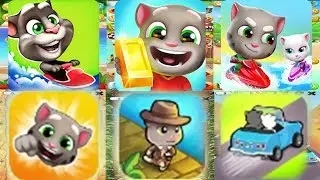 Talking Tom Jetski Vs Talking Tom Gold Run Vs Jetski 2 Vs Go Up Vs Tom Run Vs Hit The Road - 6 in 1