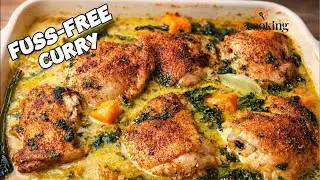 Запеканка из курицы в сливочно-кокосовом карри | Ужин на одной сковороде!