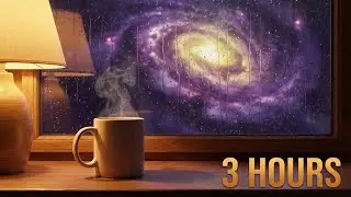 Space Cafe Ambience ☕ Deep Brown Noise & Cosmic Rain for Sleep | 3 Hours