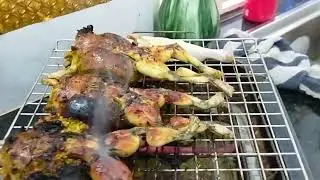 🐸🤩 Grill Mr Frog, primitive food Cambodia