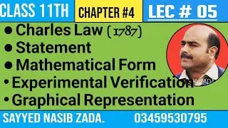Charles Law || Statement || Mathematical form || Verification || Graph || Pashto @NASIBZADASSS
