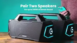 GEARit BOOM 120W Speaker &ndash; Loudest Portable Bluetooth Beast! Karaoke, Power Bank & RGB Party Mode!