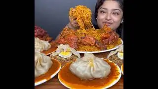ASMR: EATING SPICY CHICKEN CURRY🔥 CHICKEN NOODLES || #shorts #mukbangn#asmreating #mukbangasmr #asmr