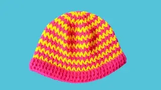 Crochet Cap Design for Beginners /🌹 Very Easy Cap for 6-12 Month Baby/ 🎈 Crochet v Stitch hat