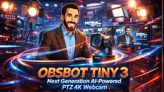 OBSBOT TINY 3 - Next Generation AI-Powered PTZ 4K Webcam, Gesture & Voice Recognition  