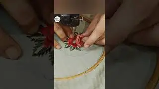 cut work flower embroidery ! rose flower embroidery !