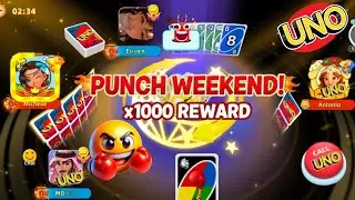 UNO! Mobile Game | Go wild x1000 + punch🥊 (How to win coin in weekend)