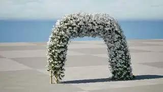 Wedding Venue Decoration Arch Crepe Jasmine 3d animation