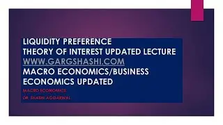 LIQUIDITY THEORY OF PREFERENCE OF INTEREST MACRO ECONOMICS