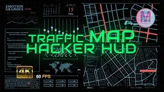 Traffic Road Map Hacker HUD Panel Animation