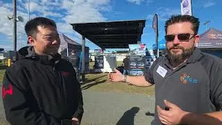 Tech talk with Kang from GoodwePVBM about their brilliant Solar Carport! Off grid expo 2025. 