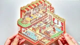 [ASMR]DIY Creating Large Multi-Story House with Scene Stickers #sticker #diy #3d #art #asmr