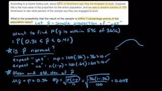 Example: Finding probabilities with sample proportions