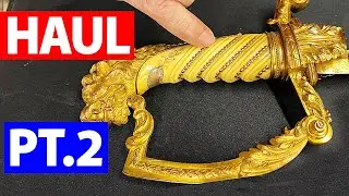 Unboxing German Shell Casing, WW1 Canadian Hat, Police Helmet, Historic Swords & Flags, Binoculars