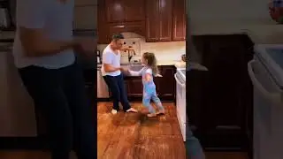 #conga !!!!! #gkdance #dance #kids #bailarina #salsa #fatheranddaughter #kitchen #morningroutine