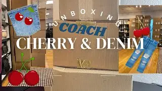UNBOXING NEW COACH CHERRY & DENIM Collection 2025 🍒👖 || Robin Cookie