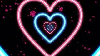 Pink & Blue Winter Heart Light | Neon Tunnel Motion Graphics Loop