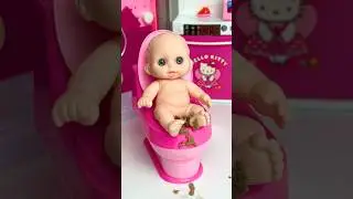 ASMR Unboxing Doll Set Toys with Toy Toilet#asmr#shorts#toys #barbie#doll