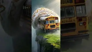 AI Travel Discovery | Python attacking Bus | Amazon Jungle #ai  #art #nature  #klingai