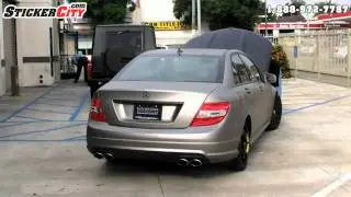 Matte Gray Aluminum Mercedes C Class Car Wrap