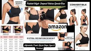 AmazonReview/FablukHighImpact Velcro Sports BraAdjustableFrontZipforYogaGym & Workout #amazonreview