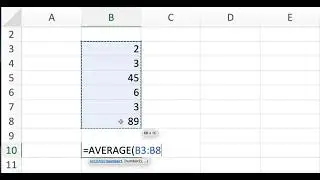 Average of numbers in Excel