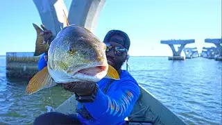 This Red Fish Whooped Me! Light Tackle vs Bridge Monster!