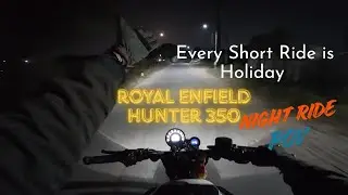 Royal Enfield Airline Hunter 350 Night Ride POV Original Stock Exhaust Sound 