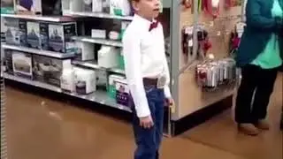 Boy sings in Walmart full video