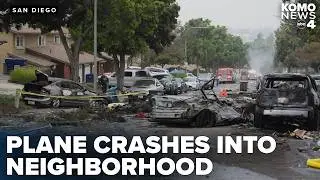 Private plane crash leaves multiple dead and neighborhood fires in San Diego