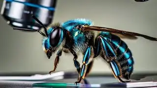 Discovering the Blue Carpenter Bee: A Microscopic Adventure! नीली आंखों वाली बढ़ई मधुमक्खी #blue