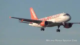 Easyjet Airbus A319 Sunset Landing Rome -FCO-LIRF-Leonardo Da Vinci-Fiumicino Airport G-EZAN [HD]