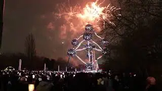 Atomium Brussels Belgium New Year 2026 Fireworks