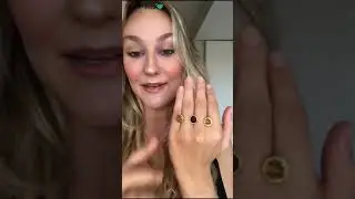 Anel Ouro Amarelo Duplo Pedra Natural