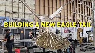 Shaping and Bead Rolling Giant Stainless Steel Eagle Wings