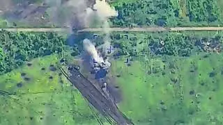 Ukrainian armoured vehicles, tanks, getting mercilessly pounded by Russian fire