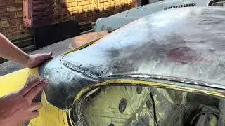 how to do lead work on a classic car / changing a roof skin and doing lead work on a roof part 2