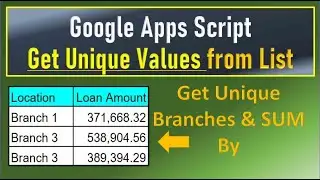 Google Apps Script Extract Unique Values & Sum