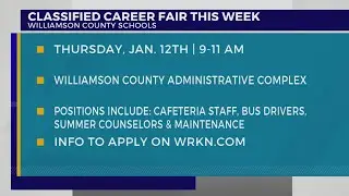 Williamson County Schools to hold &lsquo;Classified Career Fair&rsquo;