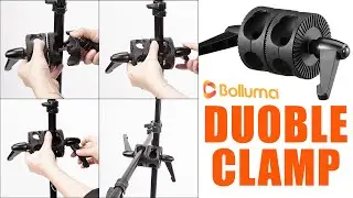 Dual Swivel Grip Head Clamp Studio Boom Arm Bracket Reflector Holder Photo Photography