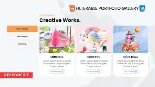 Filterable Portfolio Gallery Using HTML, CSS & JS | devRasen | Create Responsive Filterable Gallery